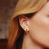 Gold Puffy Shield Hoop Earrings